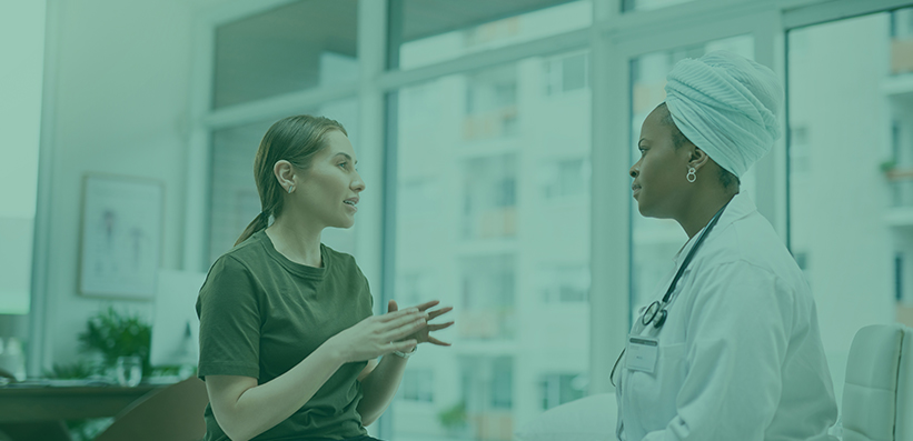 Nurse supporting patient
